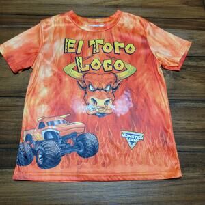 Monster Jam Kids Orange Tee "El Toro Loco" - Size 7/8